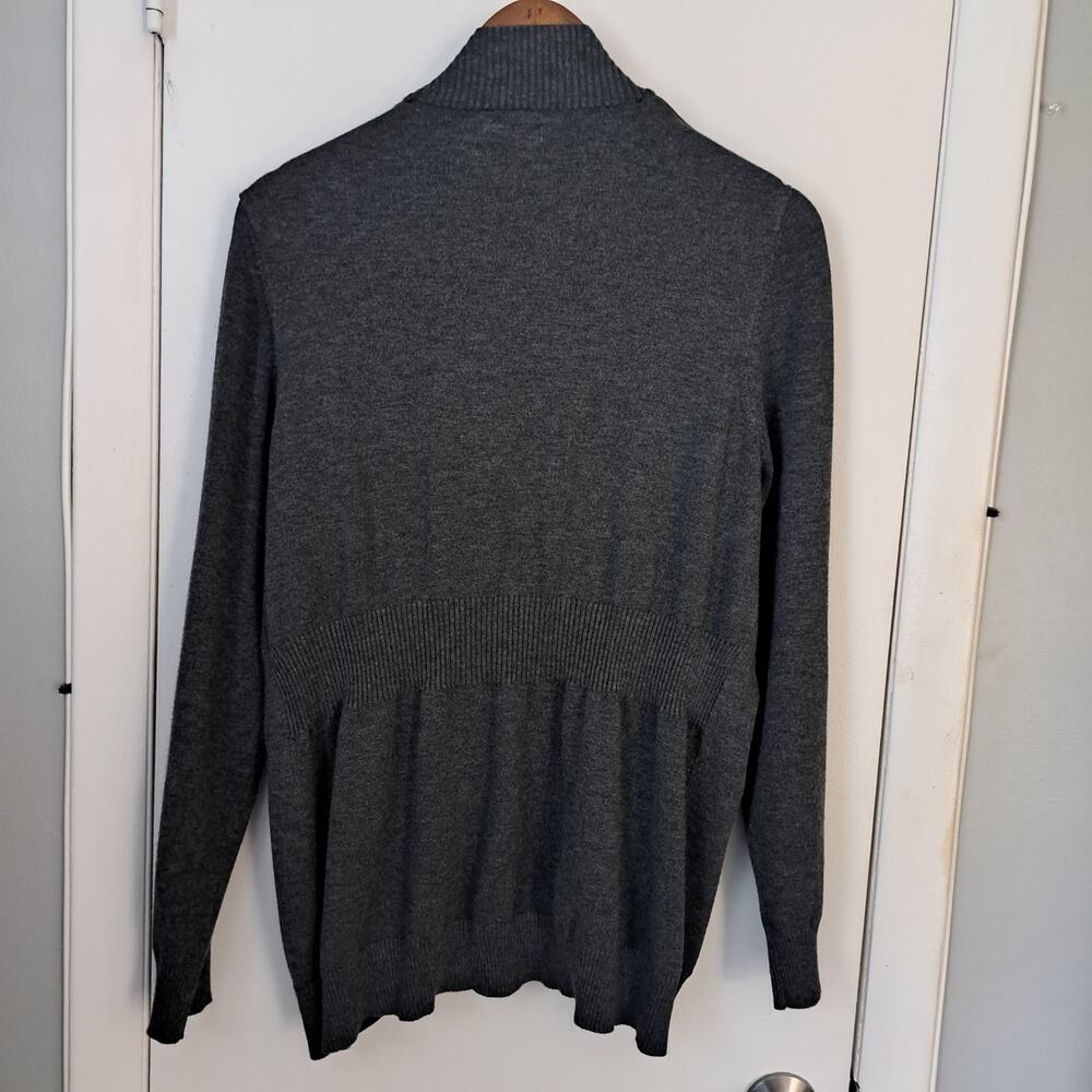 Faded Glory Charcoal Gray Heather Open Front Cardigan Sweater Women's XXL 20 - Picture 2 of 6